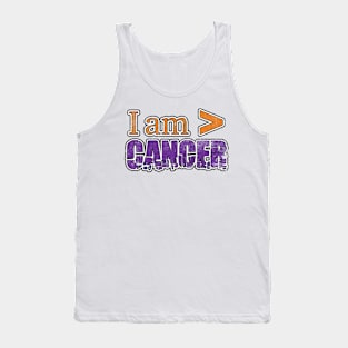 Cancer is Less Than Me distressed Tank Top